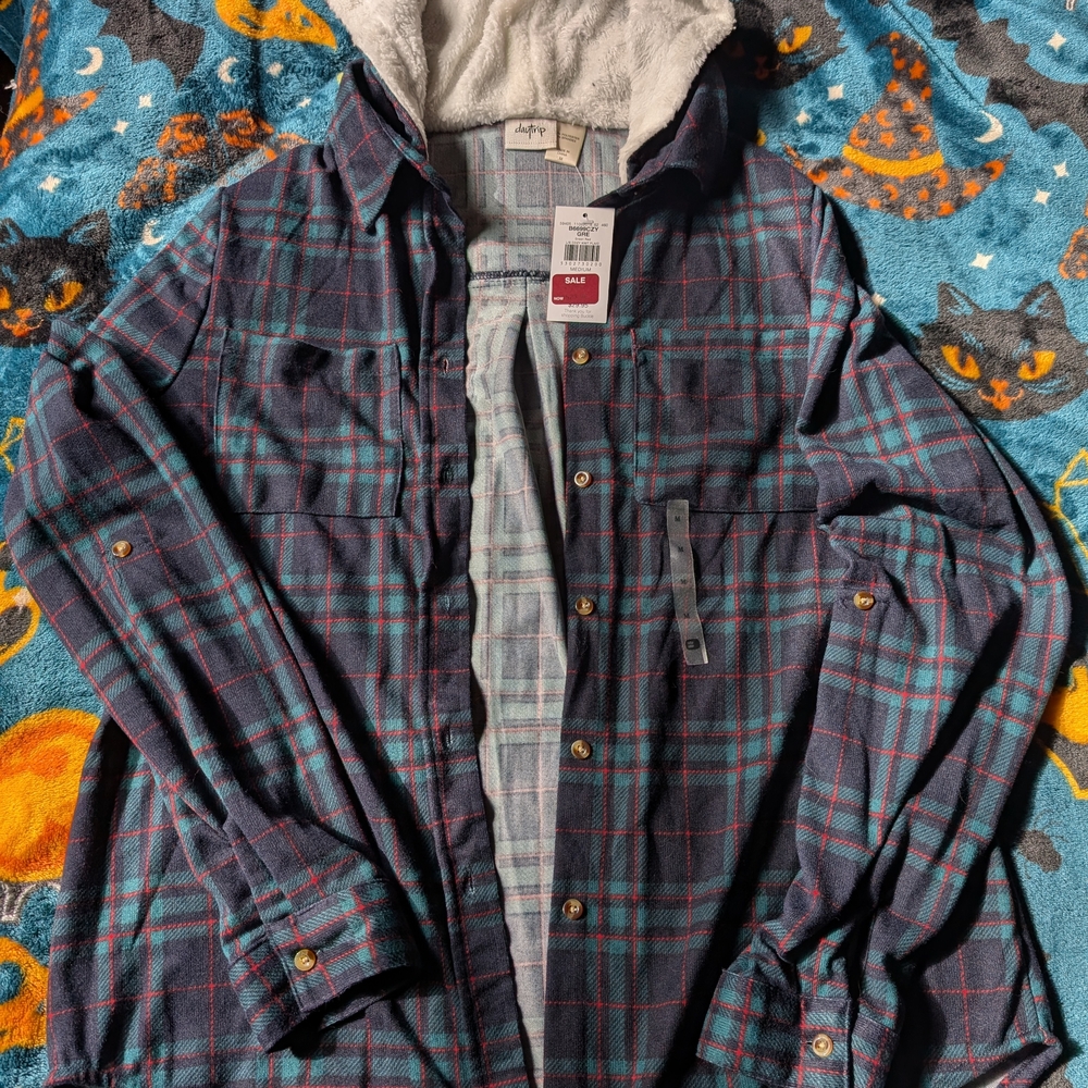 Daytrip Plaid Jacket with Sherpa Lined Hood
